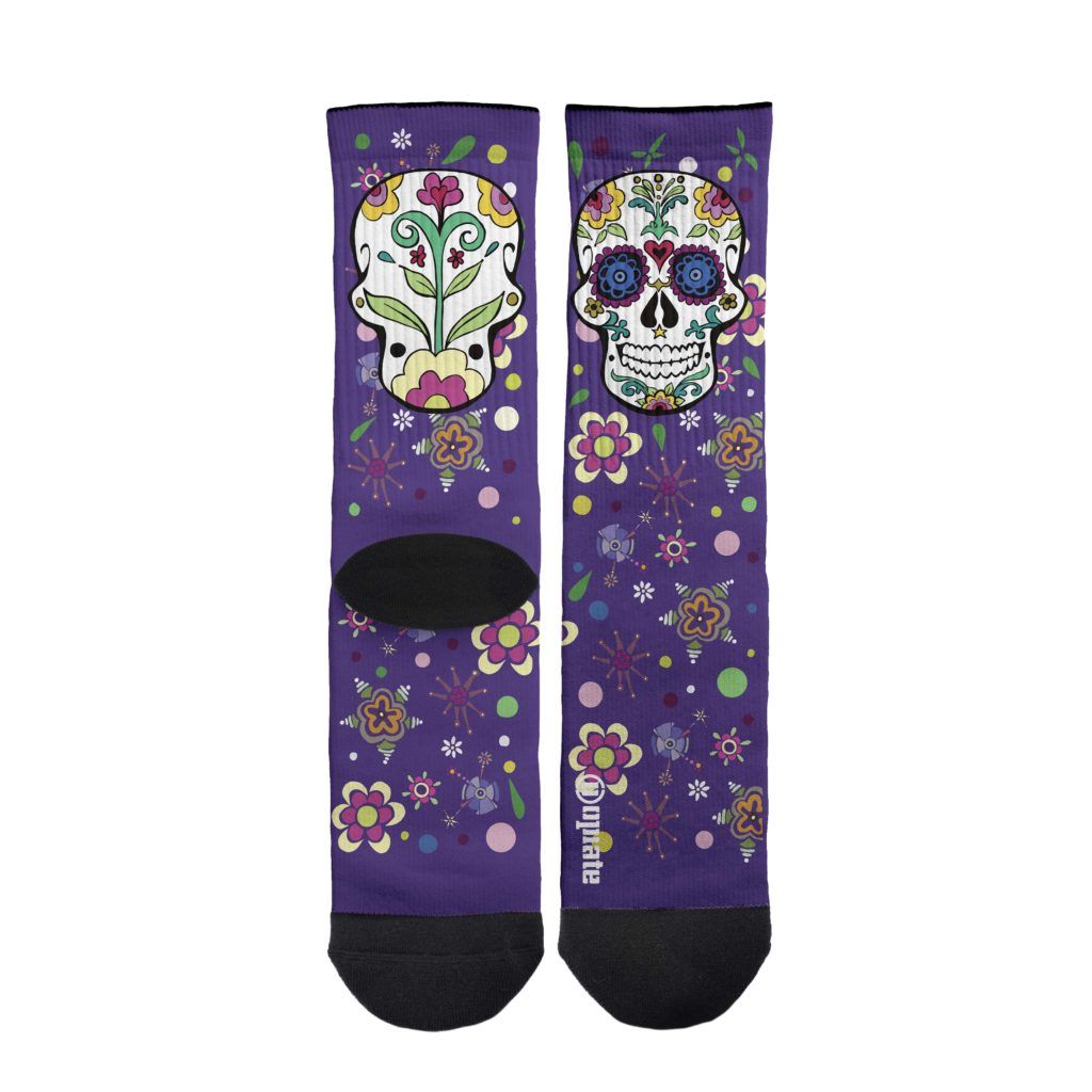 Marta de la Rocha – socks – Día de los muertos Violeta