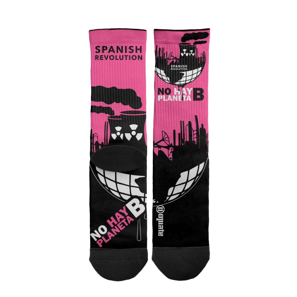 Spanish Revolution – socks – No hay planeta B rosa