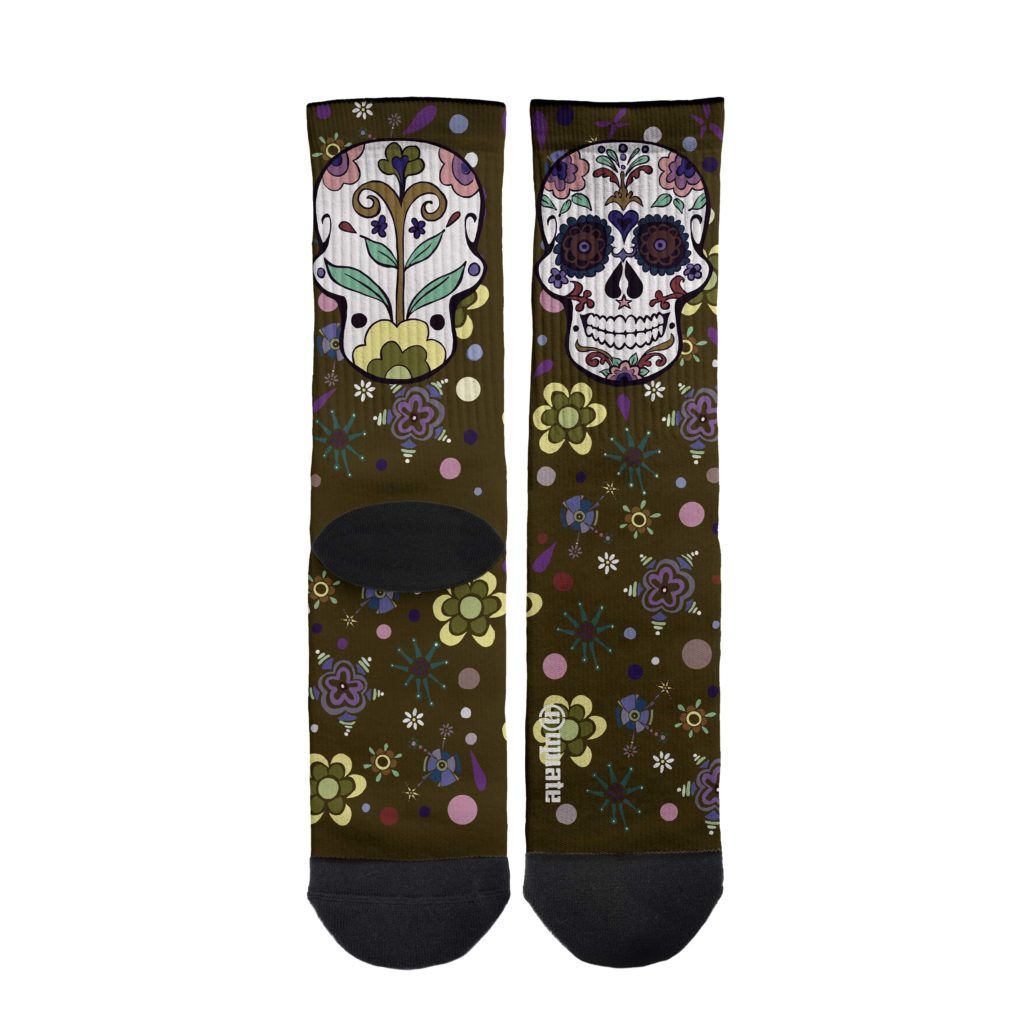 Marta de la Rocha – socks – Día de los muertos Marrón