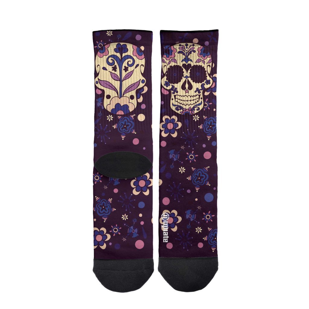 Marta de la Rocha – socks – Día de los muertos Morado