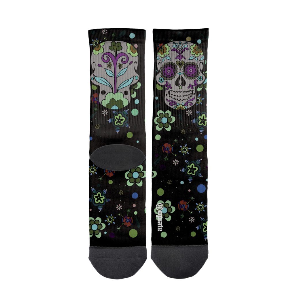 Marta de la Rocha – socks – Día de los muertos Negro y verde