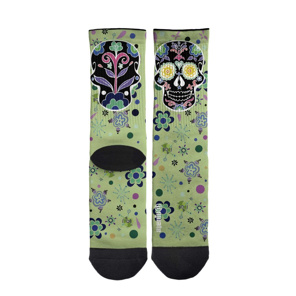 Marta de la Rocha – socks – Día de los muertos Verde