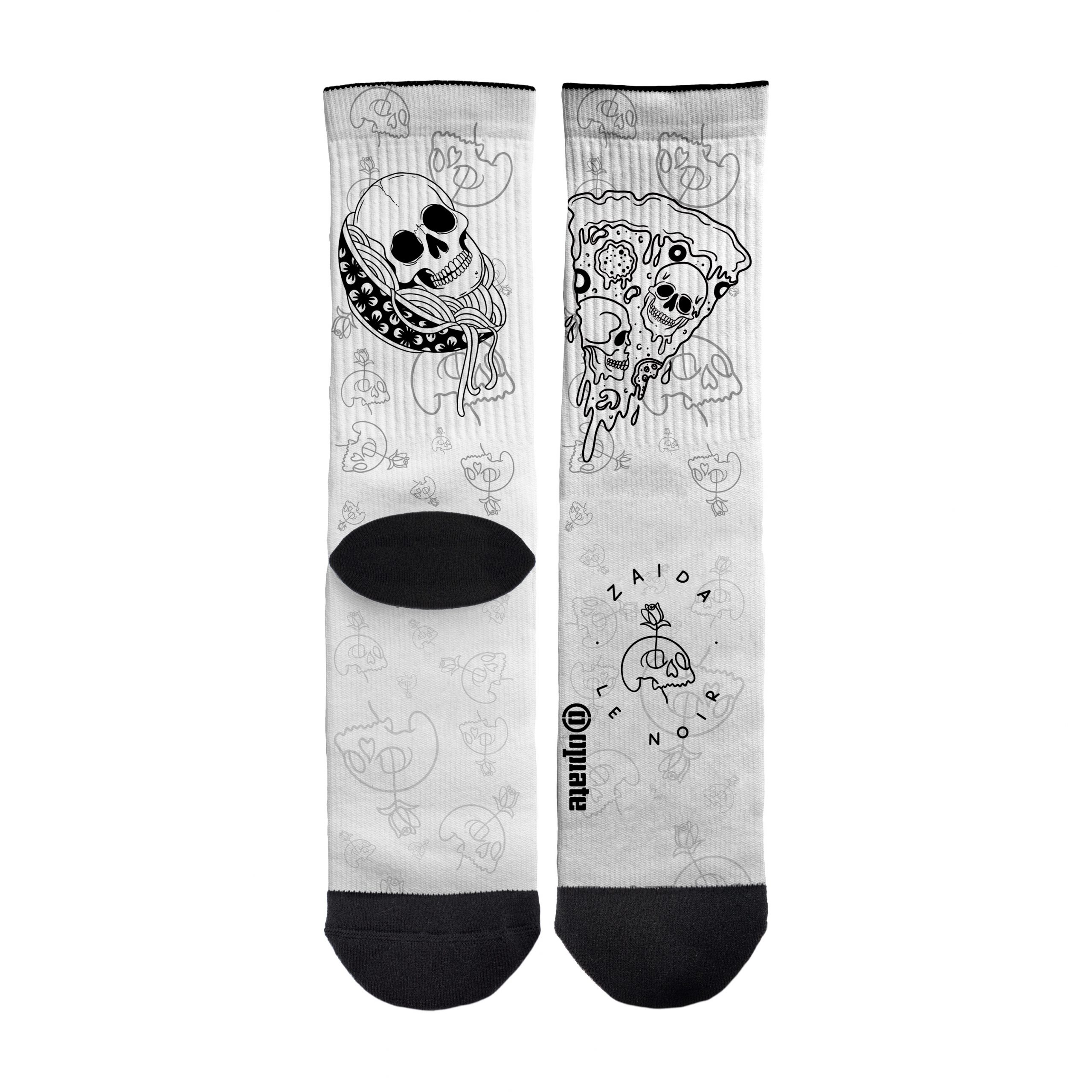 Zaida Le Noir – socks – Pizza ramen blanco