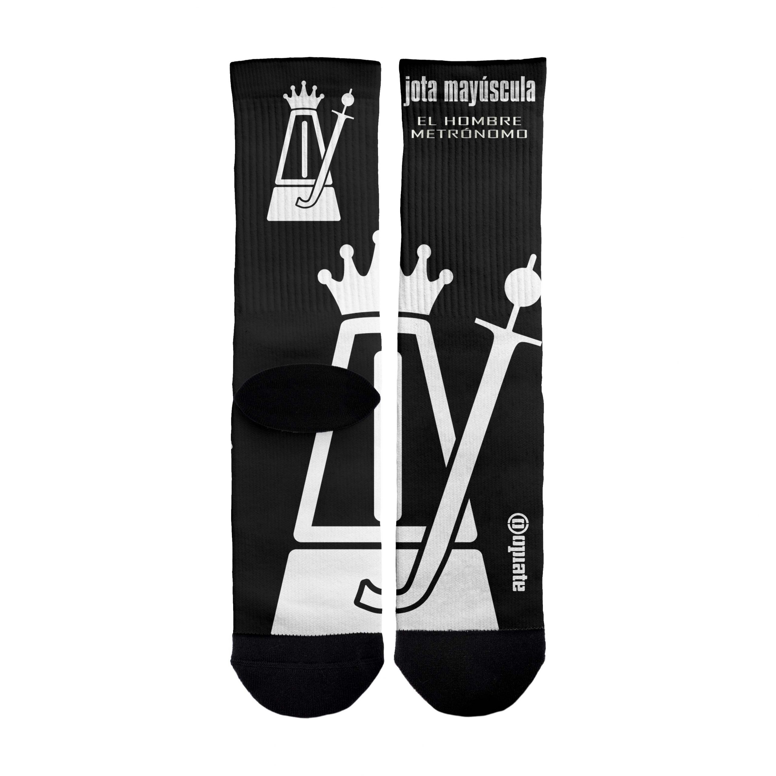 Jota Mayúscula – socks – Hombre metrónomo negro